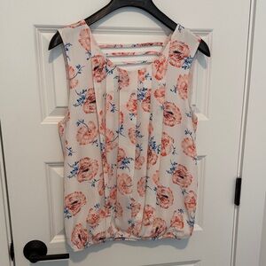 Meadow Rue Floral Blouse - Cream and Pink